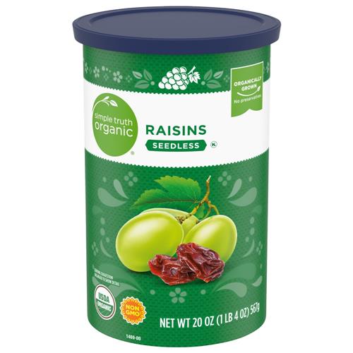 Simple Truth Organic Seedless Raisins Canister 20 oz