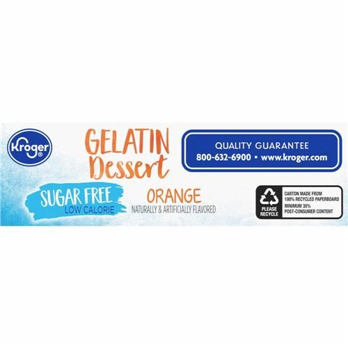 Kroger Sugar Free Orange Gelatin Dessert Mix 0.44 oz