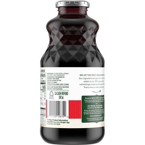 Simple Truth Organic No Sugar Added Tart Cherry 100% Juice 32 fl oz