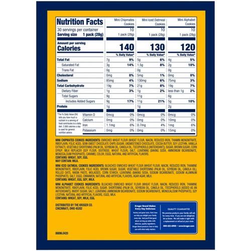 Kroger Variety Cookies 30 ct / 1 oz