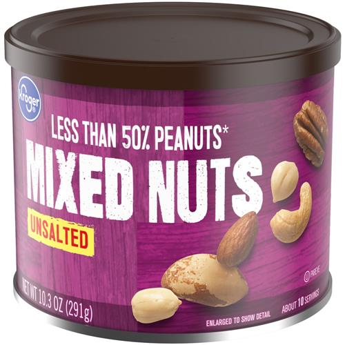 Kroger Unsalted Mixed Nuts 10.3 oz