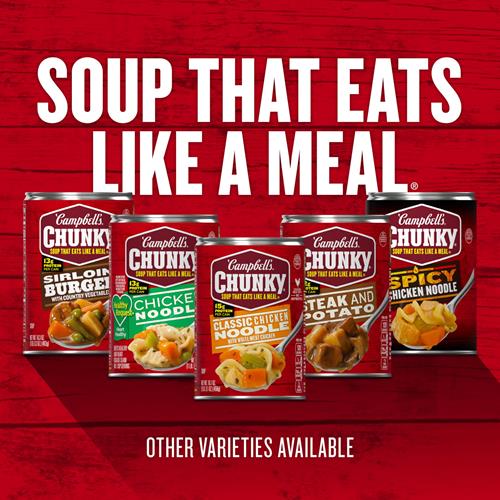Campbell’S Chunky Soup, Jazzy Jambalaya With Chicken, Sausage And Ham Soup, 16.1 Oz Can