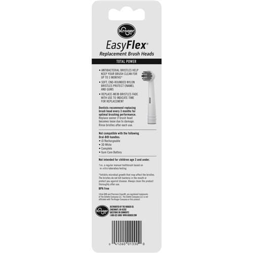 Kroger EasyFlex Total Power Replacement Brush Heads 3 pk