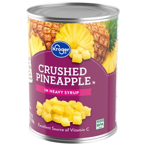 Kroger Canned Crushed Pineapple in Heavy Syrup 20 oz