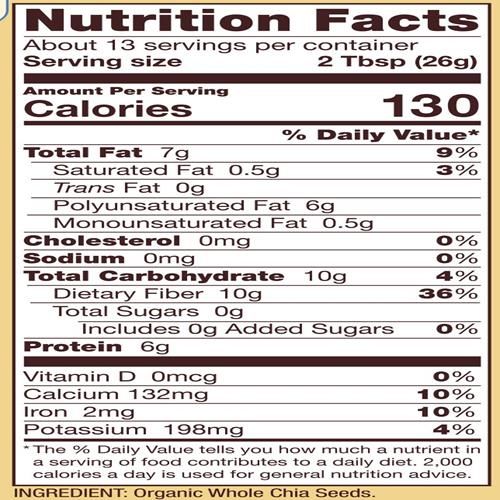 Bobs Red Mill Organic Chia Seed, 12Oz (Pack Of 1) - Non Gmo, Vegan, Keto Friendly, Paleo Friendly, Kosher