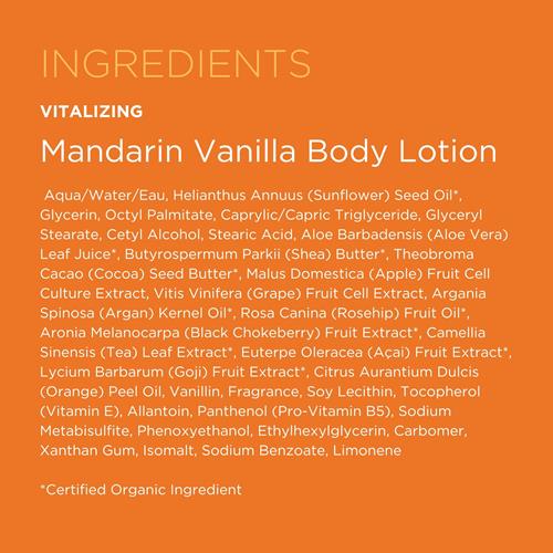 Andalou Naturals Vitalizing Body Lotion, Mandarin Vanilla Body Moisturizer, 8 Oz, Shea Butter, Cocoa Butter, Argan Oil, Rosehip Oil & Aloe Vera, Vegan