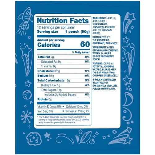 Kroger Apple Cinnamon Applesauce Pouches 12 ct / 3.2 oz