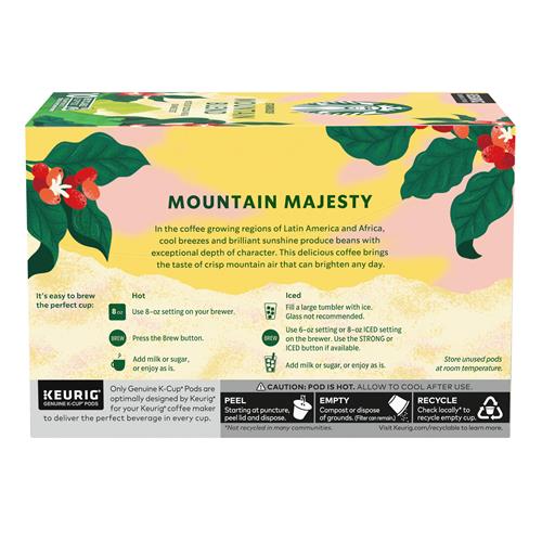 Starbucks K-Cup Coffee Pods, Medium Light Roast Coffee, Mountain Blend For Keurig Coffee Makers, 100% Arabica, Limited Edition, 1 Box (10 Pods)