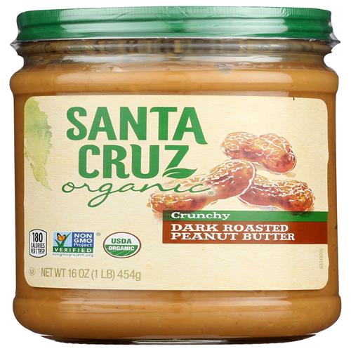 Santa Cruz Organics Crunchy Dark Roasted Peanut Butter, 16 Ounce