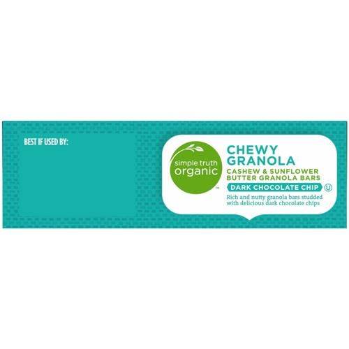 Simple Truth Organic Dark Chocolate Chip Cashew & Sunflower Butter Chewy Granola Bars 5 ct