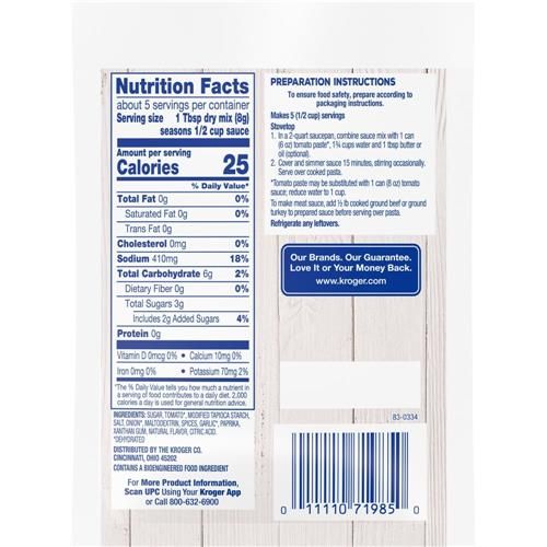 Kroger Thick & Zesty Spaghetti Sauce Seasoning Mix 1.37 oz