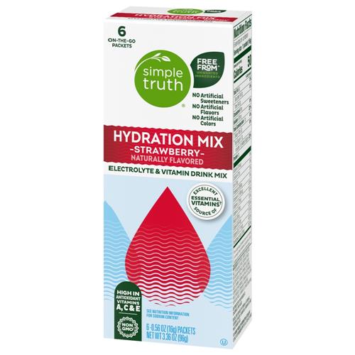 Simple Truth Electrolyte Naturally Flavored Strawberry Drink Mix Packets 6 packets / 0.56 oz