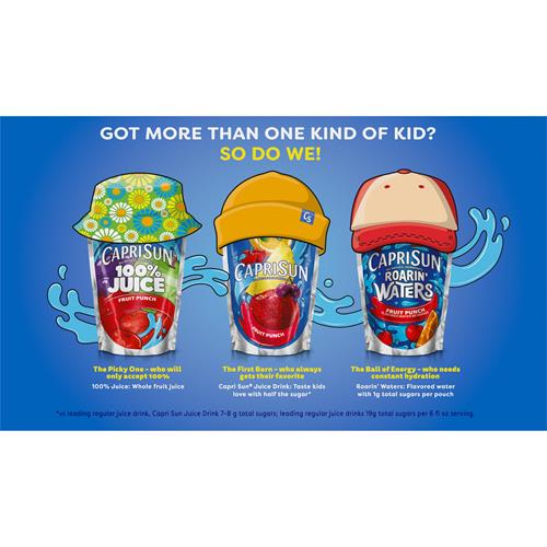 Capri Sun Watermelon Flavored 100% Juice Blend From Concentrate With Added Ingredients And Other Natural Flavor 10 Ct Box, 6 Fl Oz Pouches