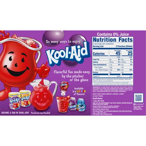 Kool-Aid Jammers Grape Flavored Drink, 10 Ct Box, 6 Fl Oz Pouches
