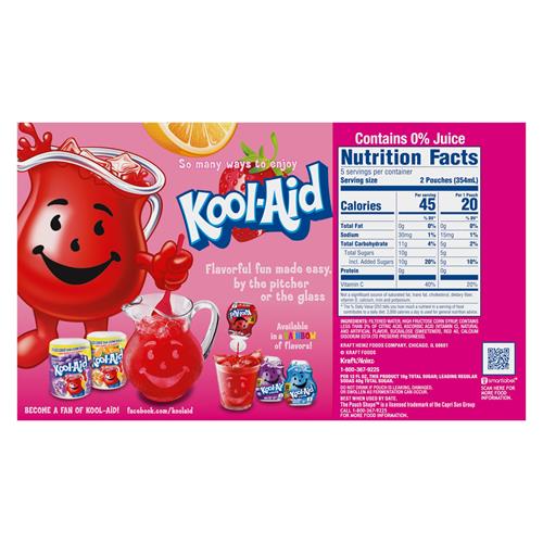 Kool-Aid Jammers Sharkleberry Fin Strawberry Orange Punch Flavored 0% Juice Drink, 10 Ct Box, 6 Fl Oz Pouches