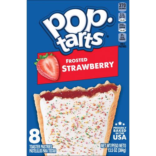 Pop-Tarts Toaster Pastries, Breakfast Foods, Kids Snacks, Frosted Strawberry, 13.5Oz Box (8 Pop-Tarts)