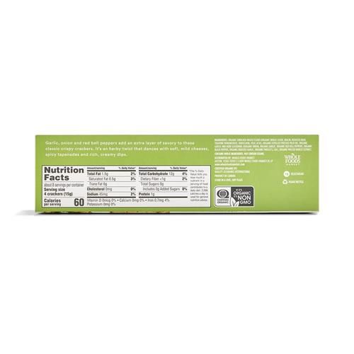Whole Foods Market Organic Garlic And Herb Water Crackers, 4.4 Ounce