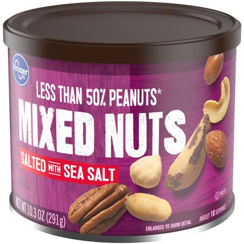 Kroger Salted with Sea Salt Mixed Nuts 10.3 oz