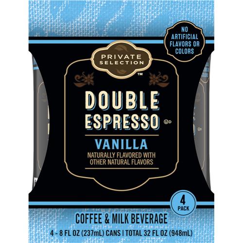 Private Selection Double Espresso Vanilla Coffee & Milk Beverage 4 ct / 8 fl oz