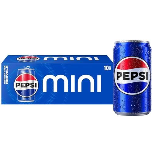 Pepsi Cola Soda Pop, 7.5Oz Mini Cans (10 Pack)