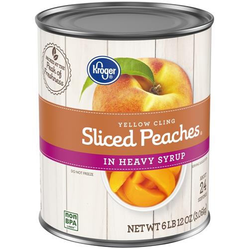 Kroger Canned Yellow Cling Sliced Peaches in Heavy Syrup 6 lb 12 oz