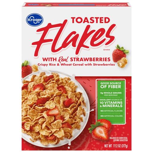 Kroger Toasted Flakes with Real Strawberries Cereal 11.2 oz