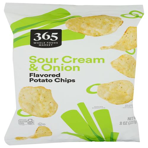 Whole Foods Market Potato Chips Sour Cream & Onion, 8 Ounce