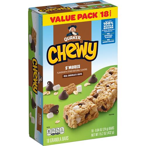 Quaker Chewy Smores Real Chocolates Chips, 0.84 Oz, 18 Ct
