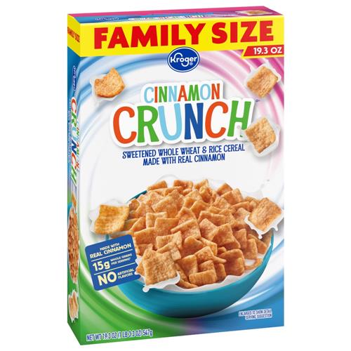 Kroger Cinnamon Crunch Family Size Cereal 19.3 oz