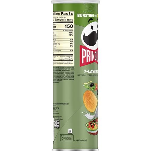 Pringles Potato Crisps Chips, Lunch Snacks, On-The-Go Snacks, 7-Layer Dip, 5.5Oz Can (1 Can)?