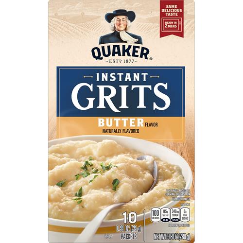 Quaker Instant Grits, Butter, 0.98Oz Packets, (10 Pack)