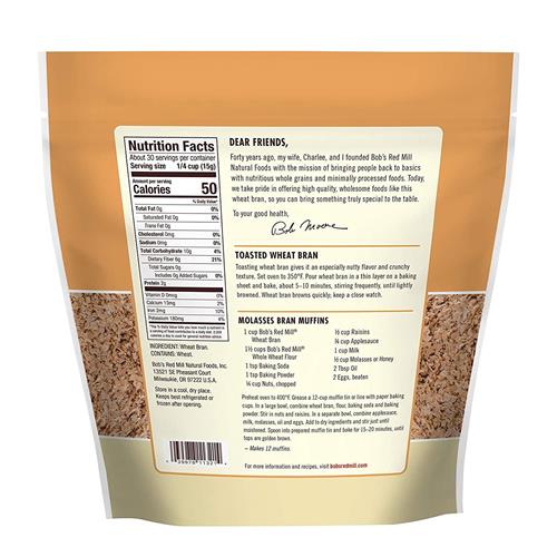 Bobs Red Mill Wheat Bran, 8Oz (Pack Of 1) - Non Gmo, Vegan, Kosher