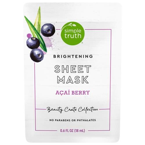 Simple Truth Brightening Acai Berry Facial Sheet Mask 0.6 fl oz