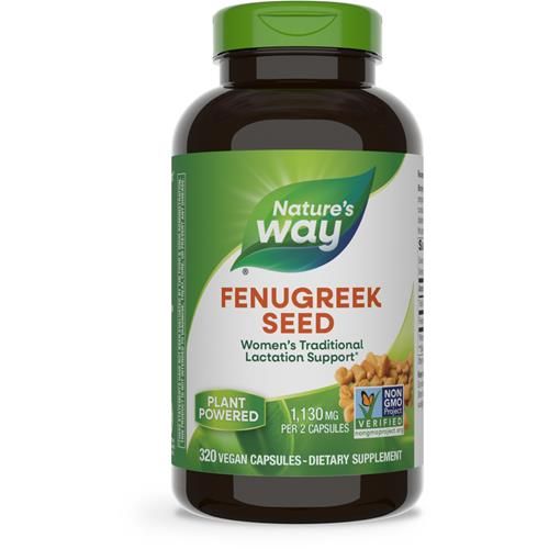 Natures Way Fenugreek Seed, Traditional Lactation/Breastfeeding Support*, Non-Gmo Project Verified, Vegan, 320 Capsules