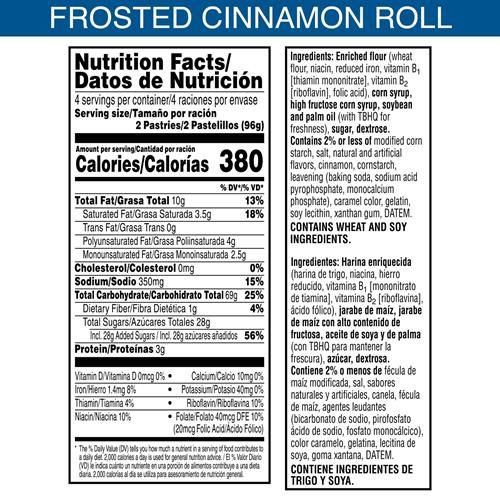 Pop-Tarts Toaster Pastries, Breakfast Foods, Kids Snacks, Frosted Cinnamon Roll, 13.5Oz Box (8 Pop-Tarts)