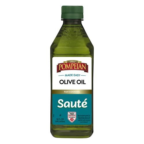 Pompeian Made Easy Sauté Olive Oil, Pan Cooking, Perfect For Sautéing Foods Such As Vegetables And Stir-Fry, American Heart Association Certified, Non-Allergenic, Non-Gmo, 16 Fl Oz (Pack Of 1) -