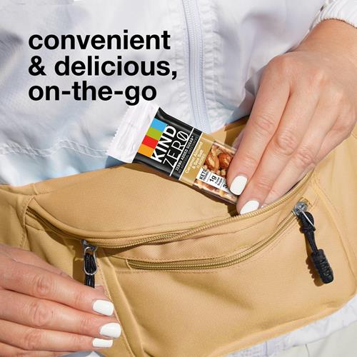 Kind Zero Added Sugar Bars, Caramel Almond & Sea Salt, Keto Friendly Snacks, Gluten Free, 5G Protein, 5 Count
