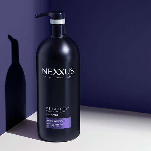 Nexxus Keraphix Shampoo With Proteinfusion For Damaged Hair Keratin Protein, Black Rice, Silicone-Free 33.8 Oz