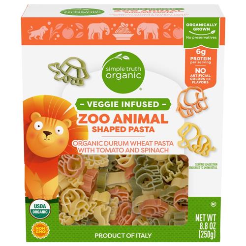 Simple Truth Organic Veggie Infused Zoo Animal Pasta 8.8 oz
