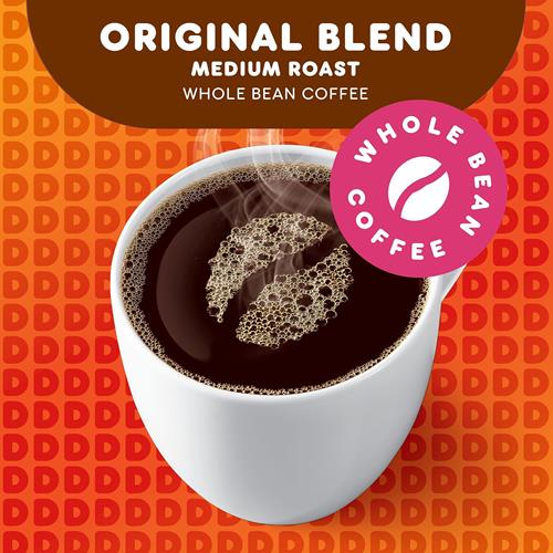 Dunkin Original Blend Medium Roast Whole Bean Coffee, 12 Ounce