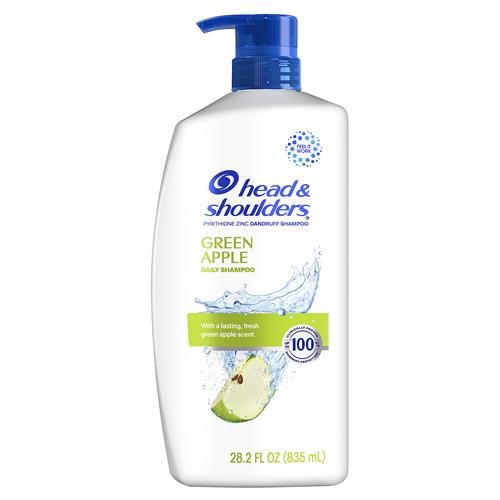 Head And Shoulders Dandruff Shampoo, Anti-Dandruff Treatment, Green Apple For Daily Use, Paraben Free, 28.2 Oz
