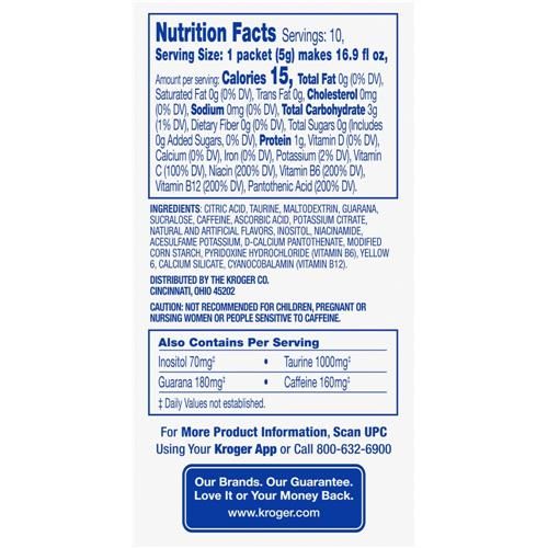 Kroger Energy Zero Sugar Mango Pineapple Drink Mix Packets 10 pk