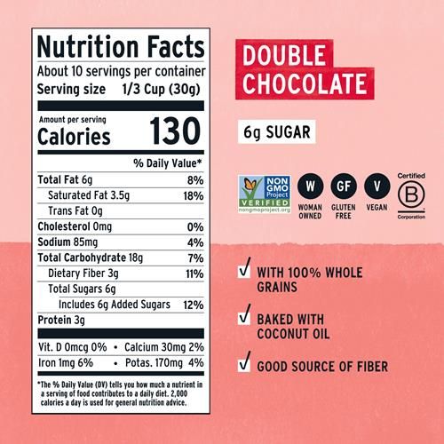 Purely Elizabeth Cookie Granola, Double Chocolate, Gluten-Free, Non-Gmo (11Oz Bag)