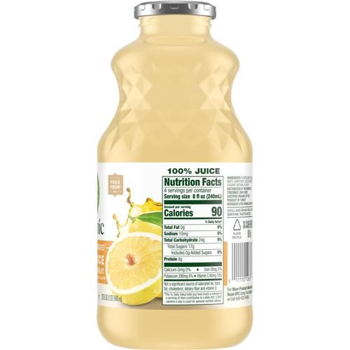 Simple Truth Organic No Sugar Added White Grapefruit 100% Juice 32 fl oz
