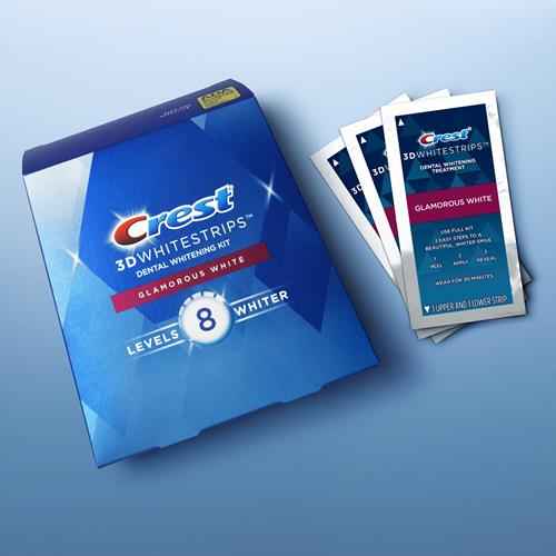 Crest 3D White Luxe Whitestrip Teeth Whitening Kit, Glamorous White, 14 Treatments( Each With 1 Upper/ 1 Lower), 28 Strips