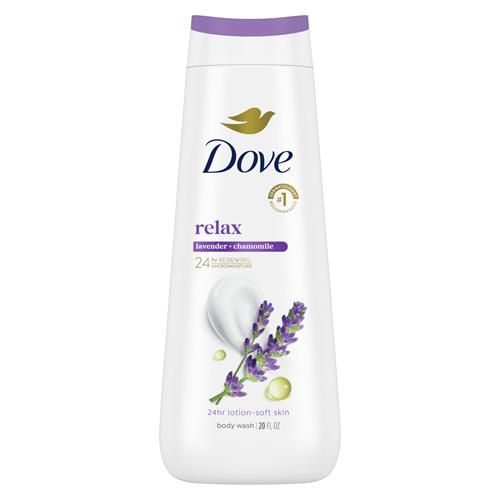 Dove Body Wash Relax Lavender Oil & Chamomile For 24Hr Lotion-Soft Skin Moisturizing Skin Cleanser With No Sulfates No Parabens 20 Oz