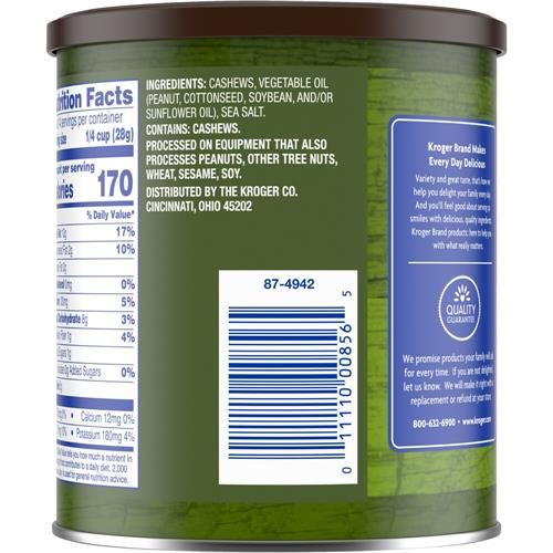 Kroger Salted Halves & Pieces Cashew Nuts 14 oz