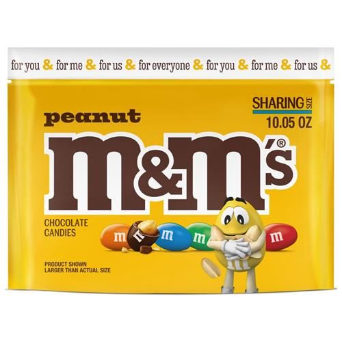 M&Ms Peanut Milk Chocolate, Sharing Size, 10.05 Oz Resealable Bag