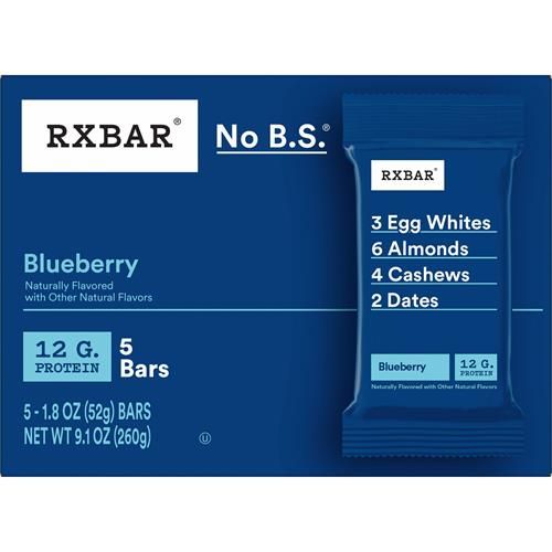 Rxbar Protein Bars, Protein Snack, Snack Bars, Blueberry, 9.1Oz Box (5 Bars)