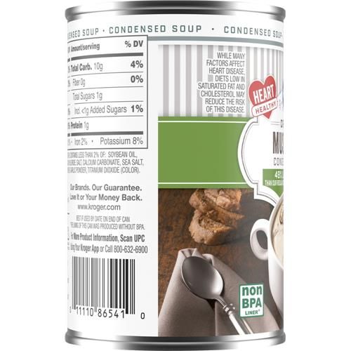 Kroger Reduced Sodium Cream of Mushroom Condensed Soup Can 10.5 oz